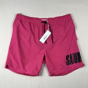 Saturdays NYC Timothy Accordion Swim Short Men’s XL Fuchsia 6.5” Inseam Lined